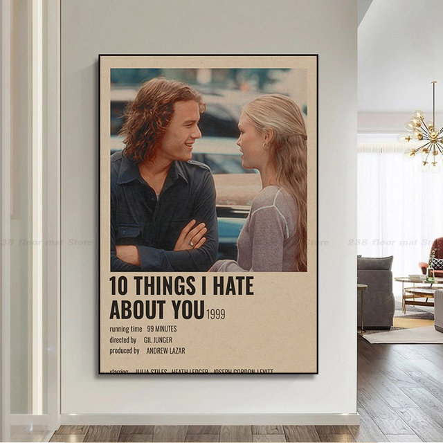 10 Things I Hate About You Movie Poster Canvas Painting Classic 90's  Vintage Wall Film Art