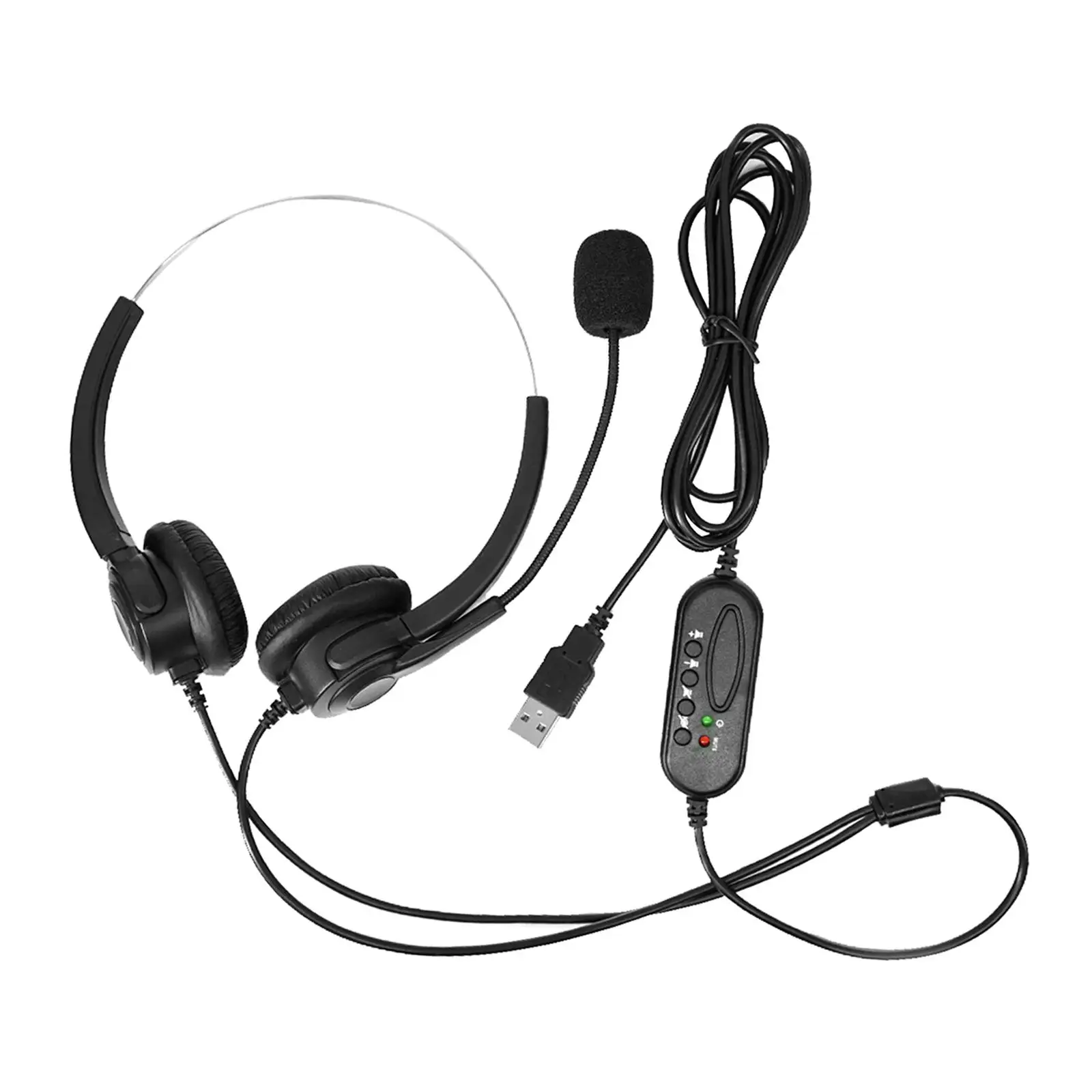USB Headsets Noise Canceling Headphones with Microphone Inline Control