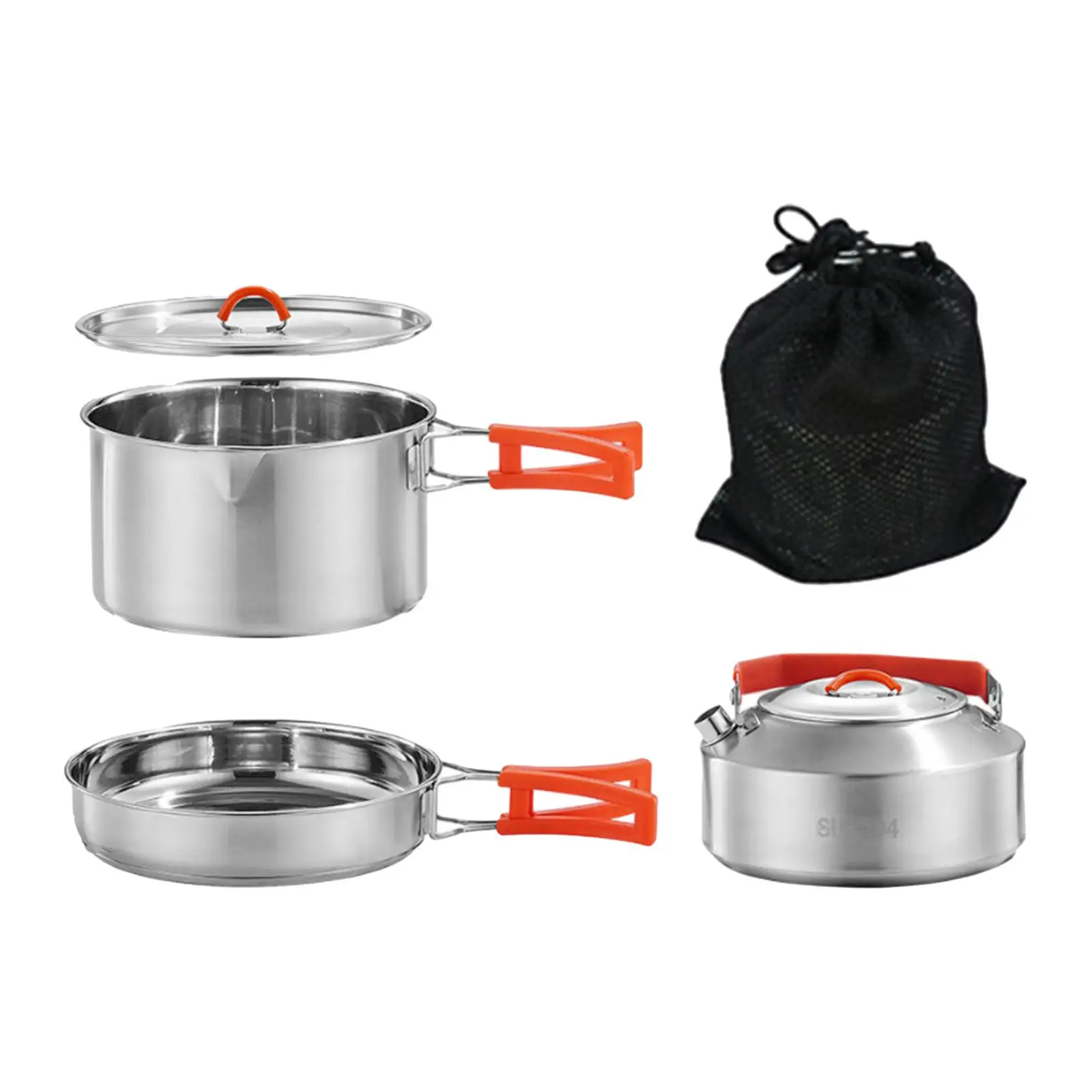 Camping Cookware Easy to Clean for Campfire Camping Pot and Pan Set for Camp