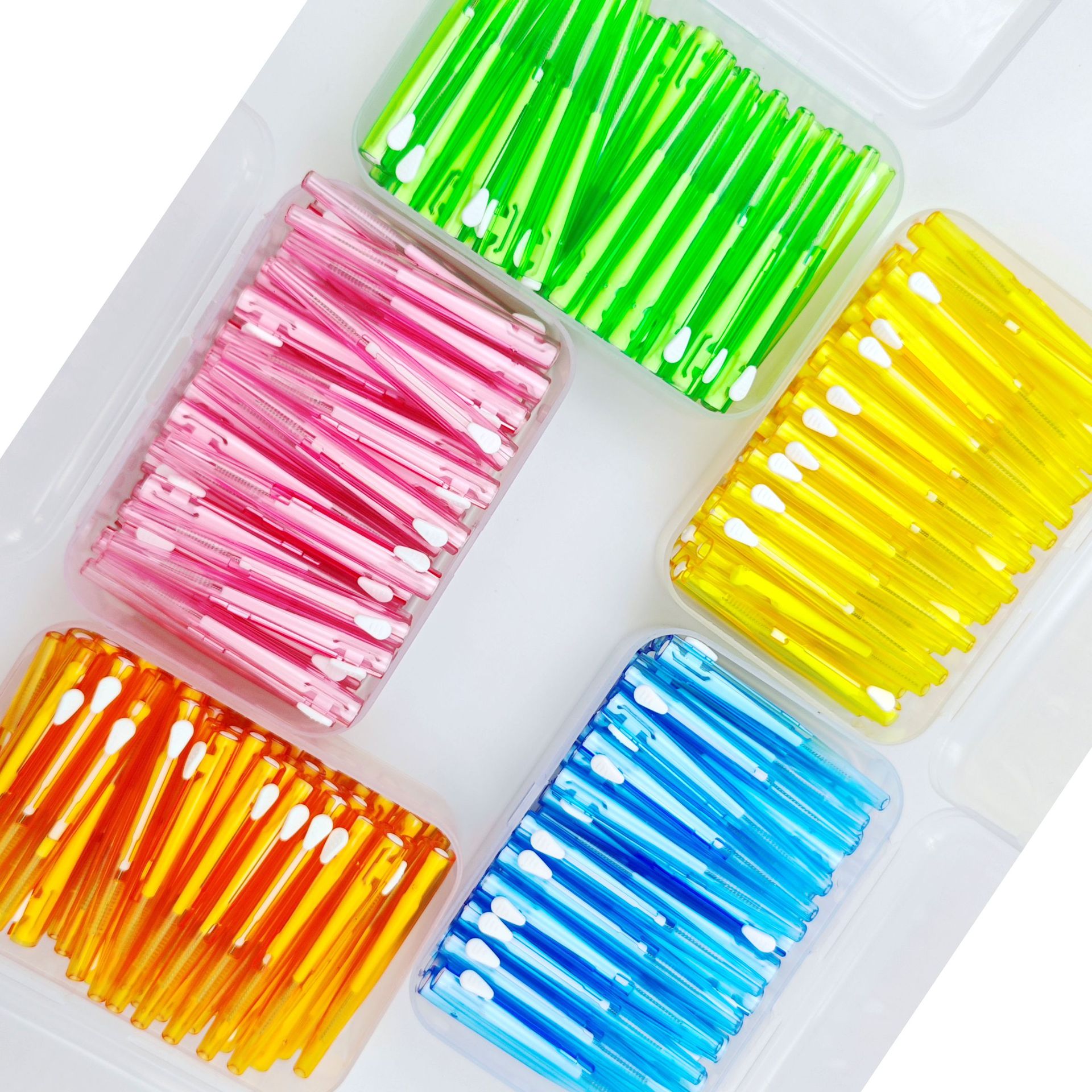 60 Stück/Box I-Typ Push-Pull-Interdentalbürste 0,6–1,5 mm Reinigung zwischen den Zähnen Mundpflege Kieferorthopädie I-Form Zahnseide – Detail 1