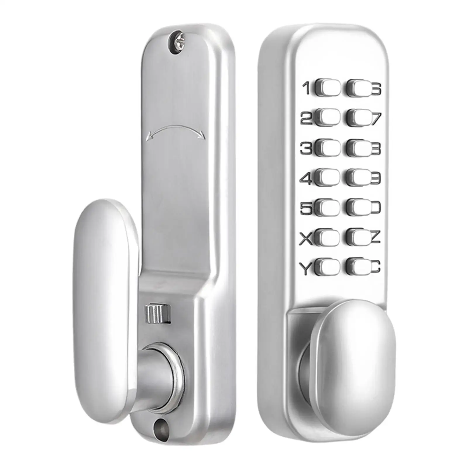 Keyless Mechanical Door Lock with Keypad Push Button Knob Lock Waterproof Combination Door Lock Outdoor Gate Easy to Install