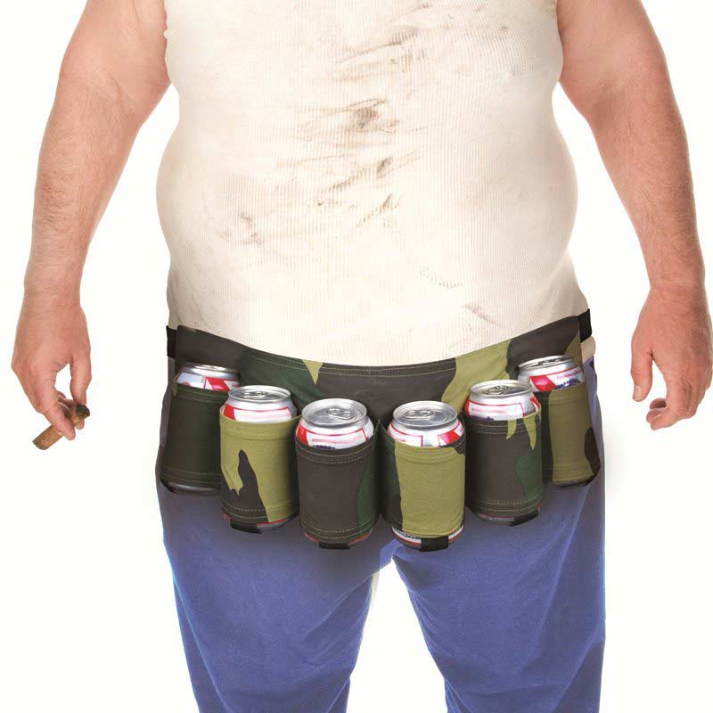 Modischer Bierhalter-Gürtel, tragbar, 6 Stück Bier-/Weinflaschen, Getränkedosen, Trink-Gürteltasche, ideal für Partys, Camping und Outdoor – Detail 2