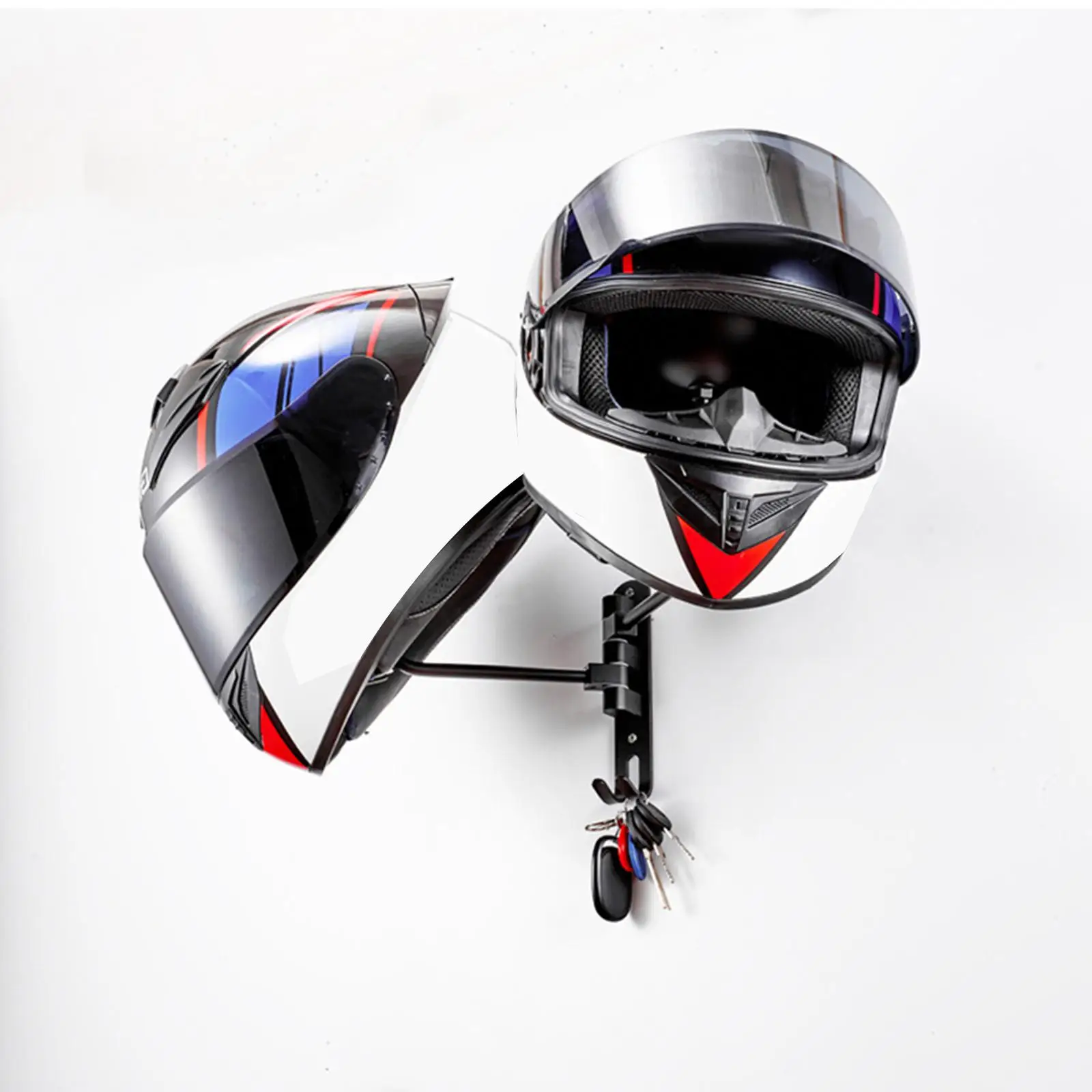 Helmet Storage Rack Motorcycle Accessories Helmet Holder Black 90 Degree