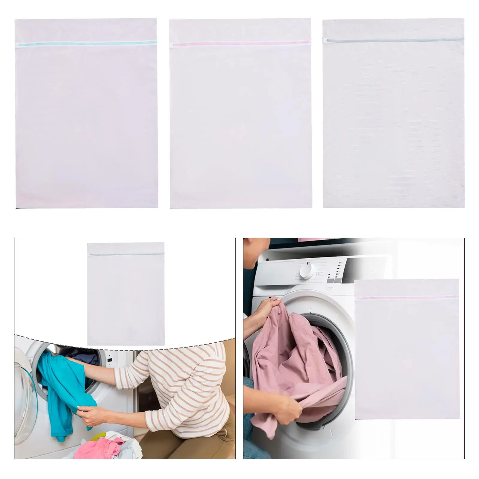 Laundry Bags for for Large Items Protective with Zipper Reusable 90x110cm Polyester Zippered Garment Washing Net Organizer