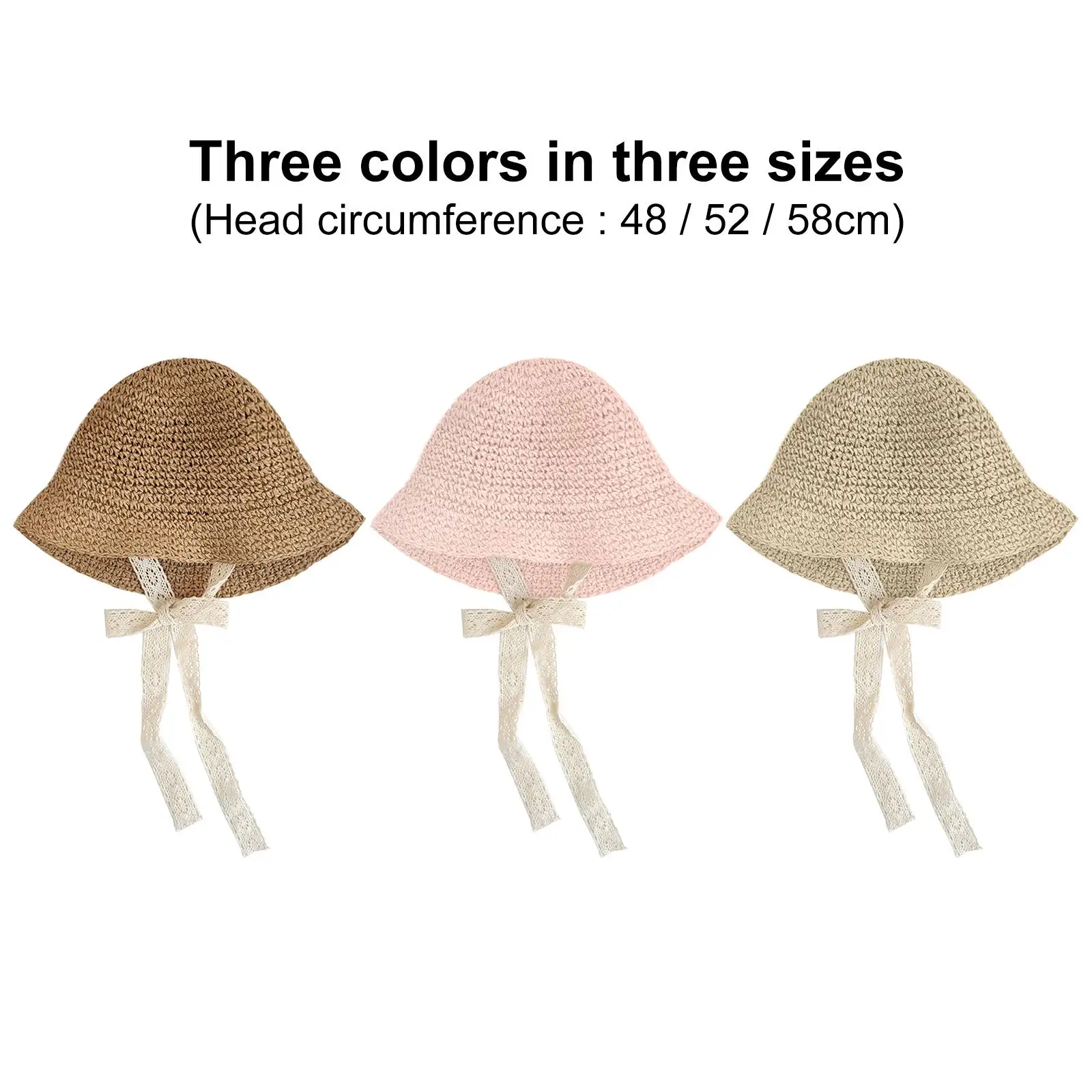  Hat Floppy Summer  Chain Strap Wide Brim Straw Hat Sun Protection Beach Children Panama Hat Baby Girl Caps