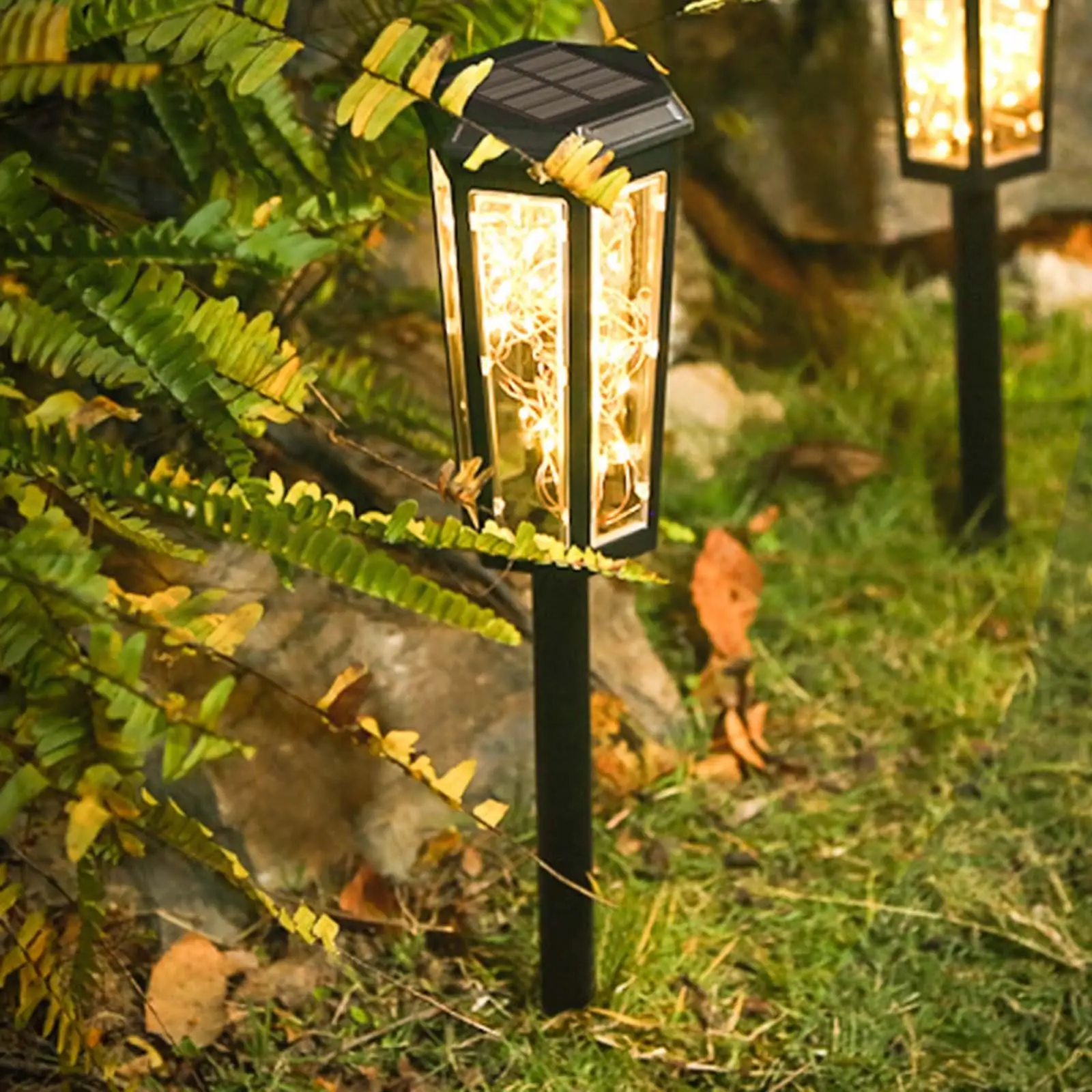 Solar Garden Stakes Lights LED Landscape Lighting Auto On/Off Walkway Outdoor Path Lights for Ground Decor Christmas Wedding
