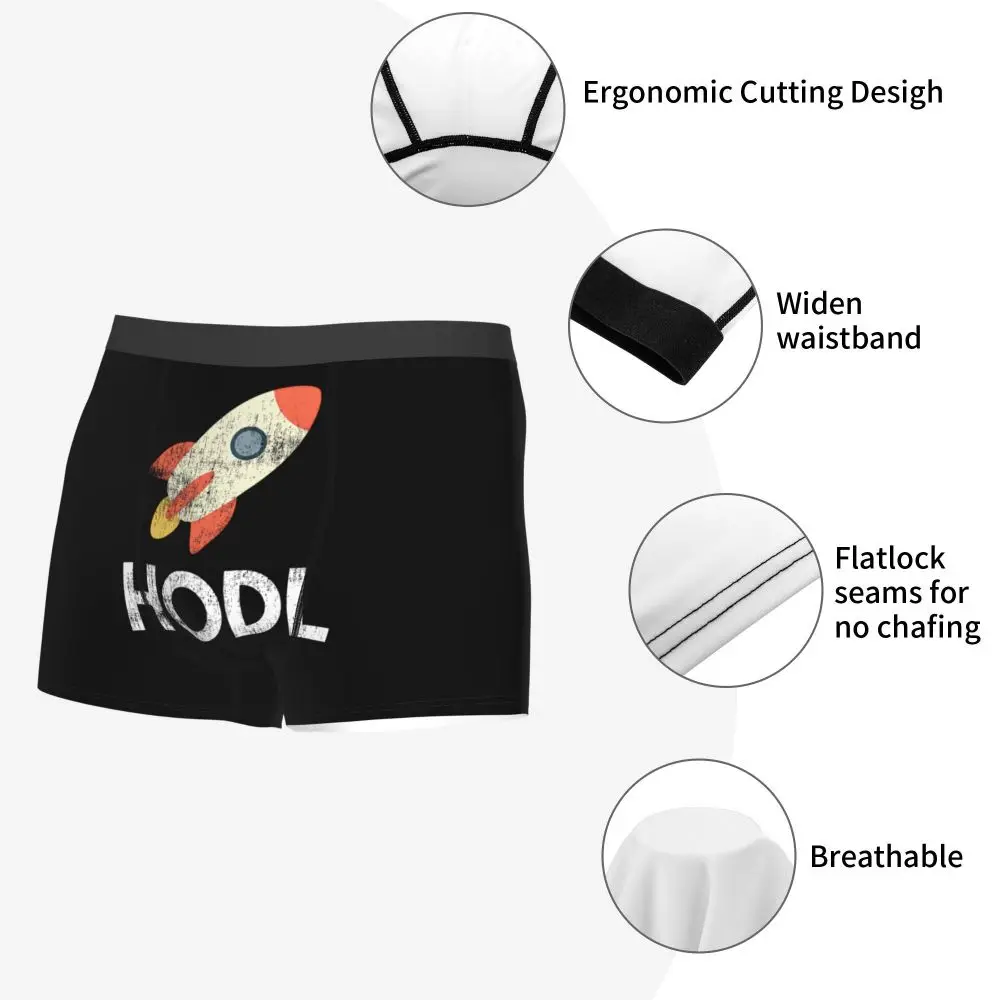 Men's Boxer Shorts Panties Funny Cryptocurrency Hodl Mid Waist Underwear Bitcoin Crypto Dogecoin Btc Blockchain Homme Underpants mens woven boxers