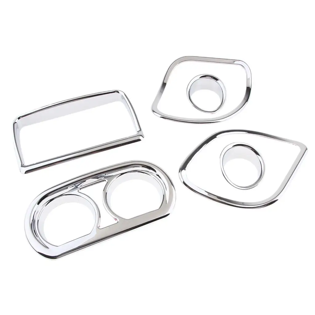 4pcs Motorcycle Chrome Gauge Cover Trim for Touring Electra Street Road