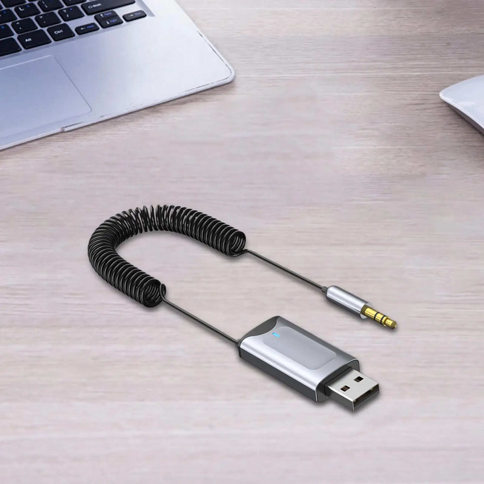 Car USB AUX Receiver Adapter 3.5mm Jack Audio Receiver Speaker Built in Mic for Phones