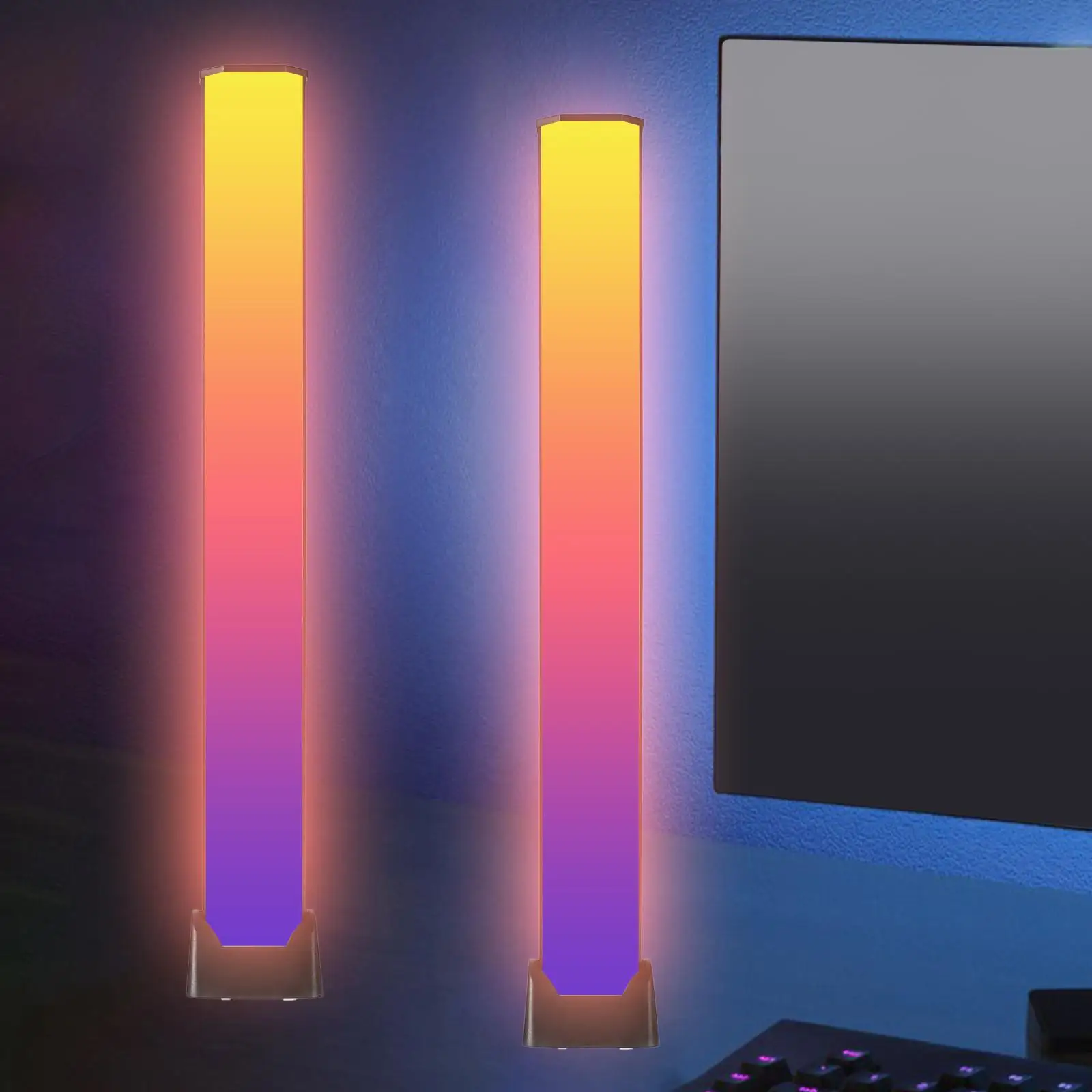 LED Ambient Light Mood Lights Colorful USB Rechargeable Night Lamp Light Bars for Gaming Bedside TV Backlight Home Living Room