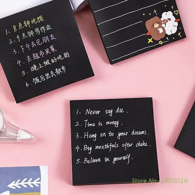 10 Pads Simple Sticky Notes Square Black Sticky Marker Sticky Notes Sticky  Notes Y3NC - AliExpress