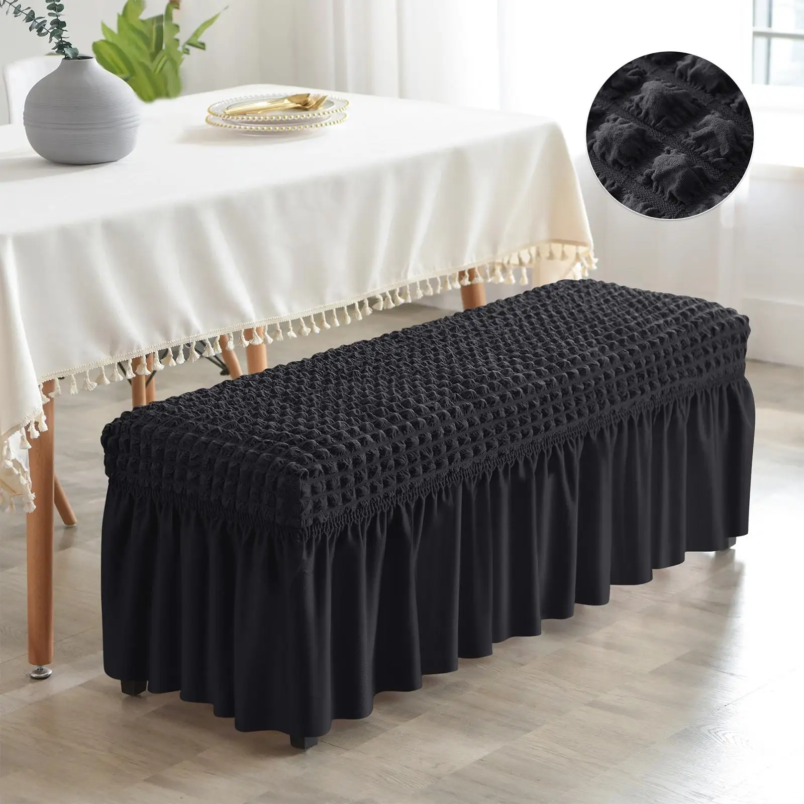 Piano Bench Cushion Cover Rectangle Stool Covers for Living Room Bedroom