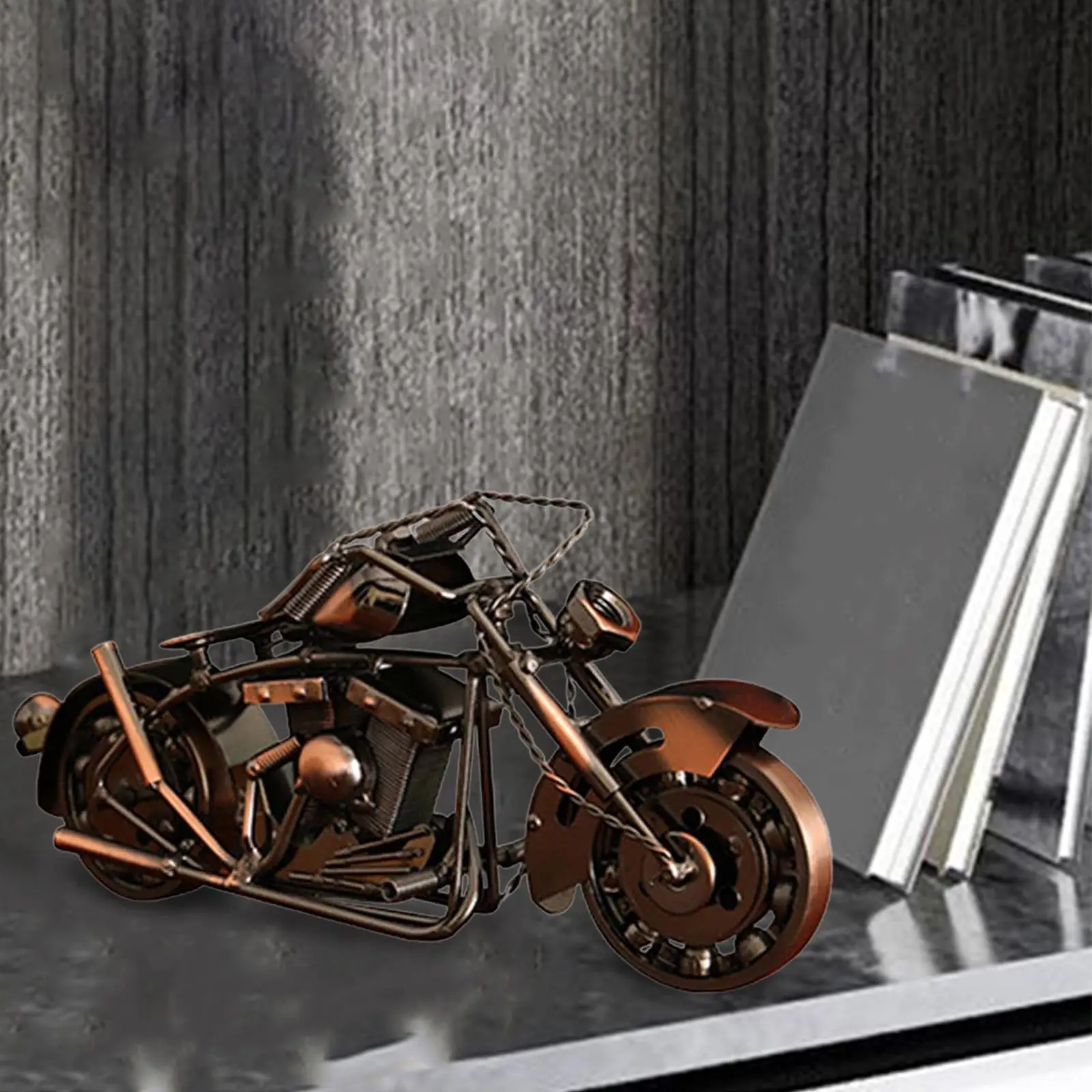 Metal Retro Motorcycle Figurine Statue Craft Collection Collectible Durable