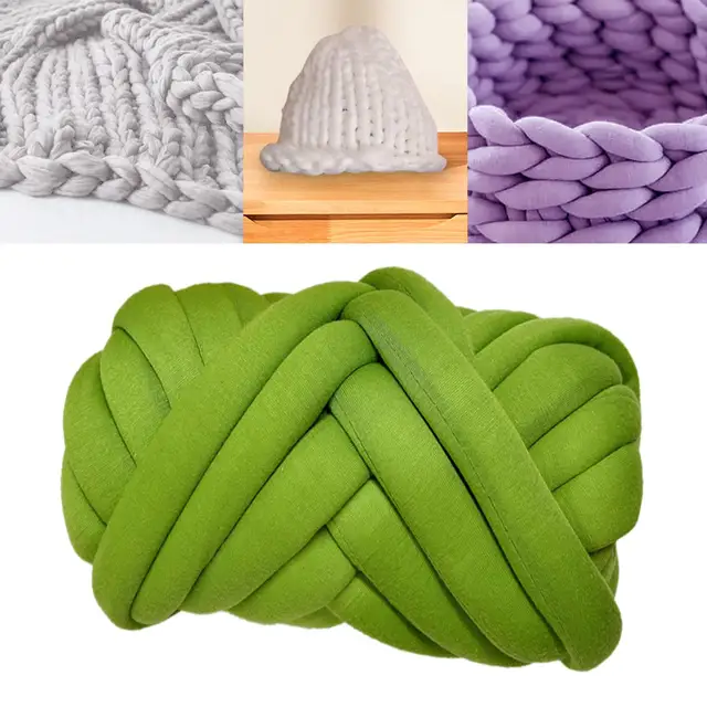 Chunky Cotton Tube Yarn, 1.5 inch thick  Crochet for beginners blanket,  Yarn, Knitting kits