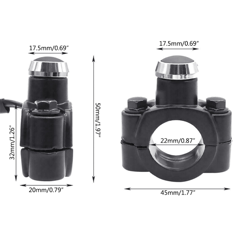 Aluminium Legierung Lenker Montieren Starten Horn Scheinwerfer Strobe Momentary Action Schalter Taste 22cm 7/8 "Motorrad Schalter – Detail 18