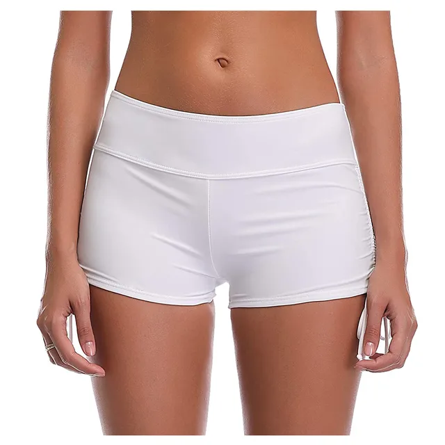Sexy Women White Tight Shorts Summer Yoga Sporty Fitness Ruched Mini Short  Pants With Drawstring Clothing - Shorts - AliExpress