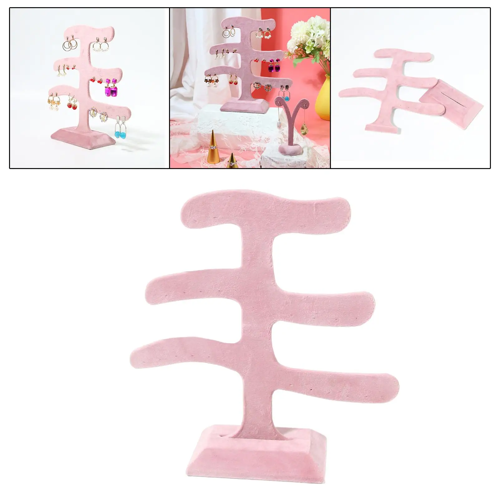 Earrings Holder Stand Jewelry Display Flannel Hanging Rack Organizer Tree for Photography Props Tabletop Showcase Showroom Shops