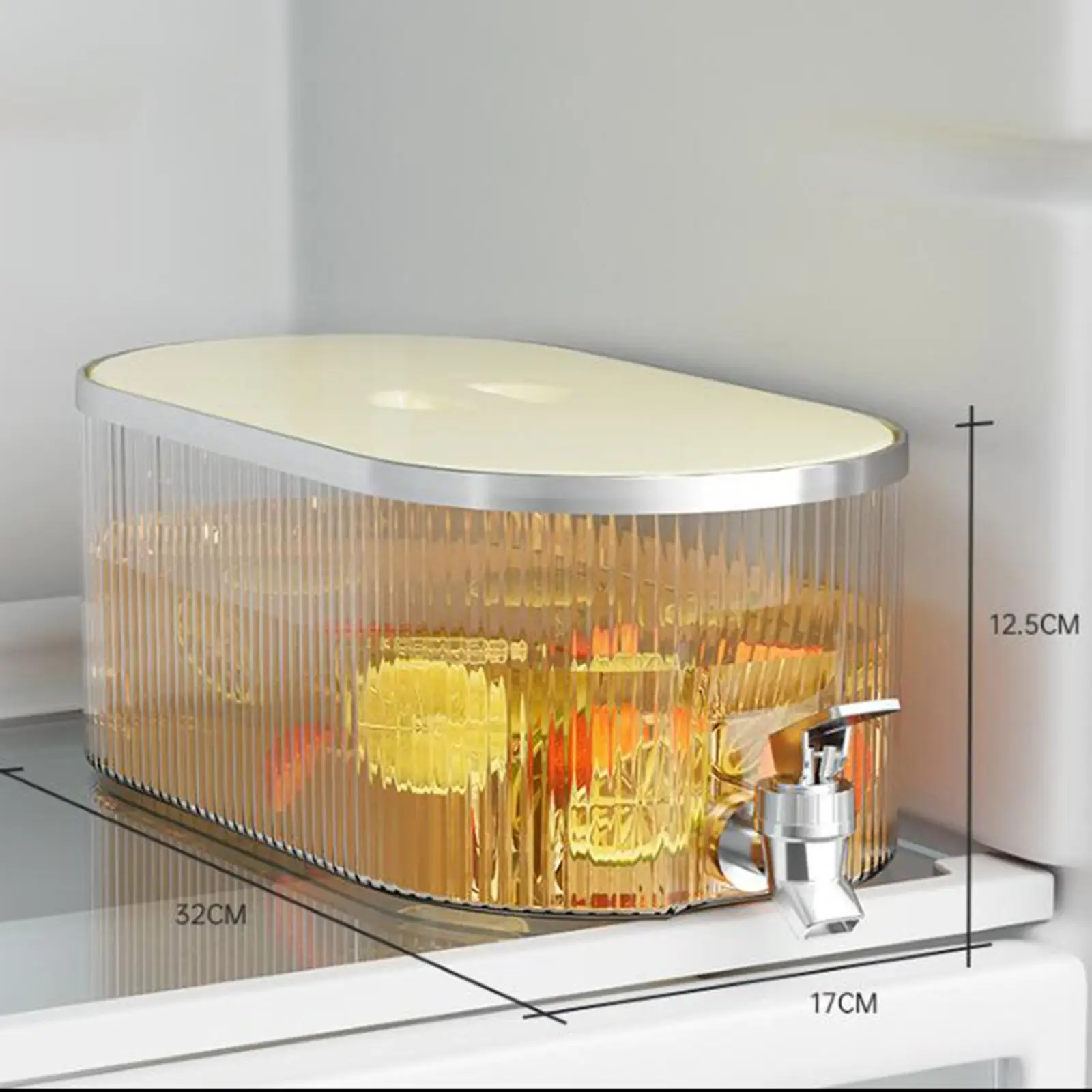 5.3L Iced Beverage Dispensers 5.3L Drink Dispenser Heat Resistant Transparent Cold Kettle Water Jug for Home Wedding BBQ Picnic
