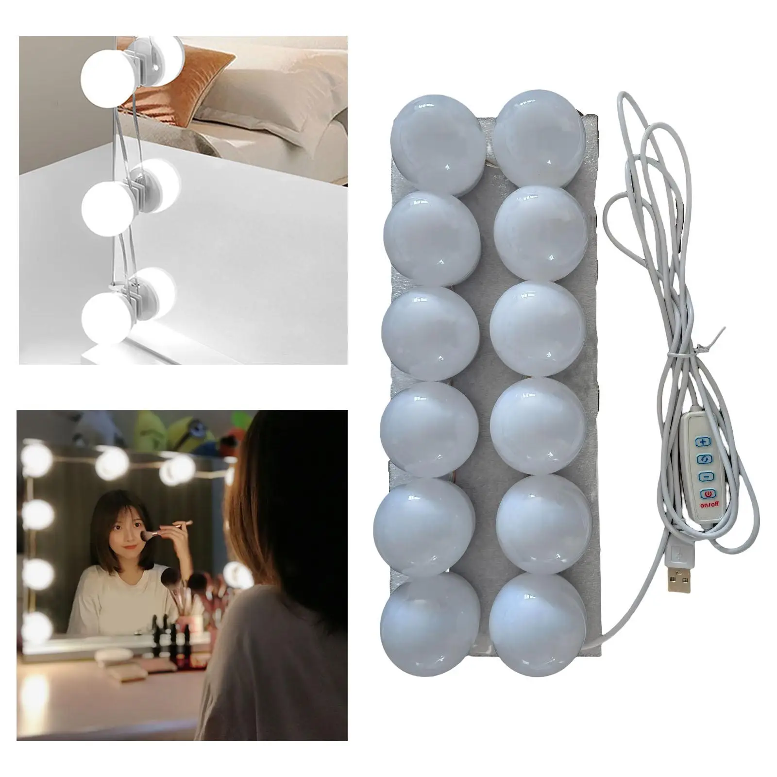 Vanity Bulbs Adjustable Simple Cosmetic Mirror for Vanity Stick Restroom Decor Bedroom Tabletop Bathroom mirror Improvement
