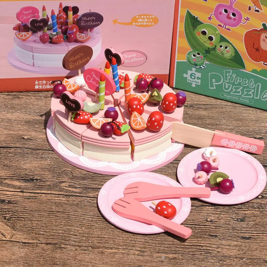 Kitchen Toys Simulation Wooden Tea Set Christmas Birthday Gift Children`