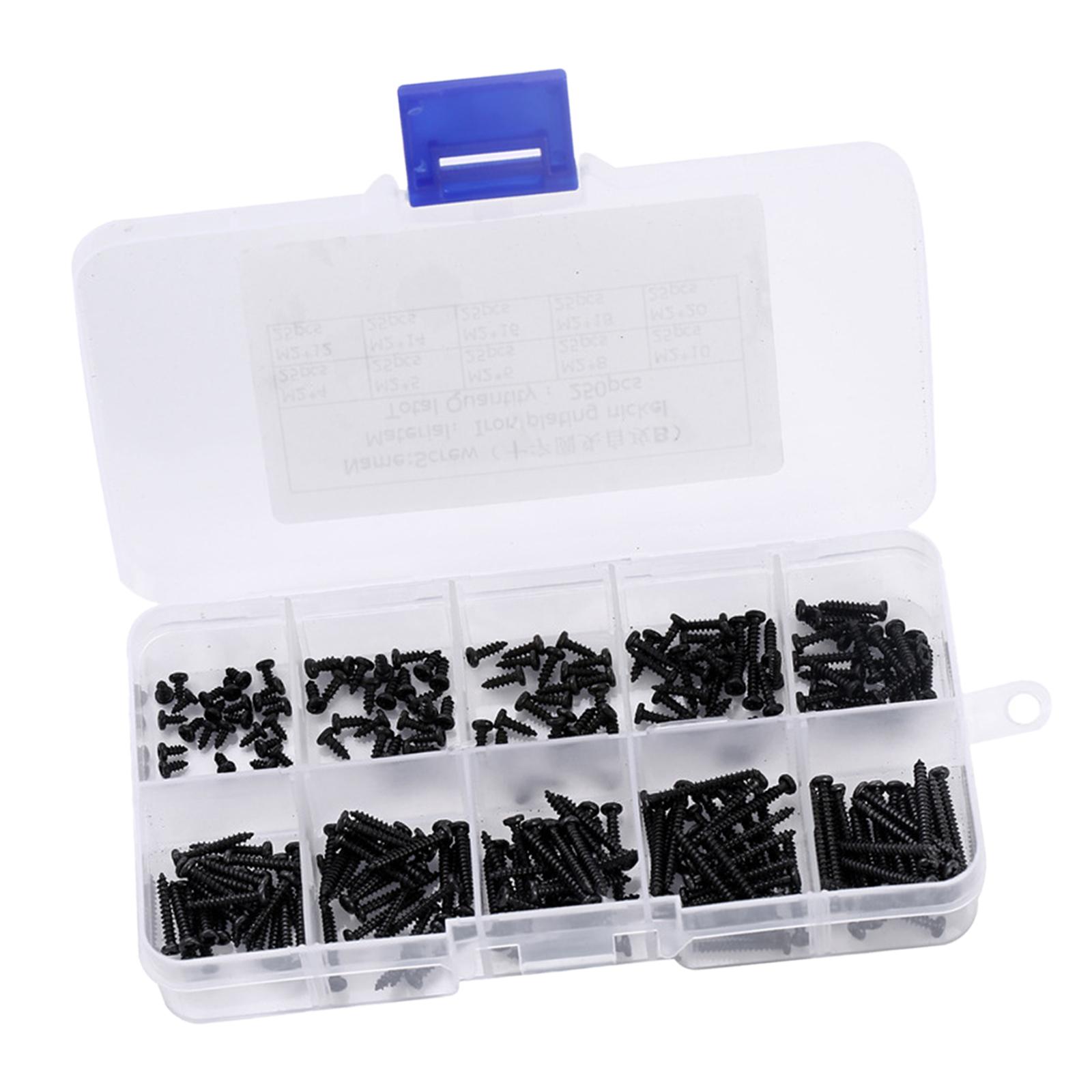 2502 Self Drilling Phillips Screw Assortment  Sizes Iron Mini   TappingScrews Fasteners Set