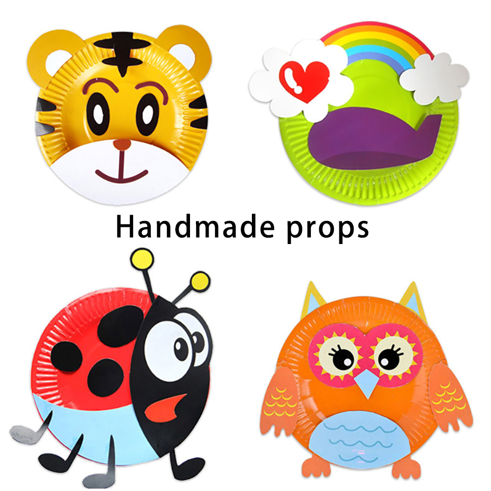 Description Picture 5 of item10 PCS Solid Color Disposable Paper Tray Eco-friendly Cardboard Diameter 18cm High quality white cardboard Handmade props