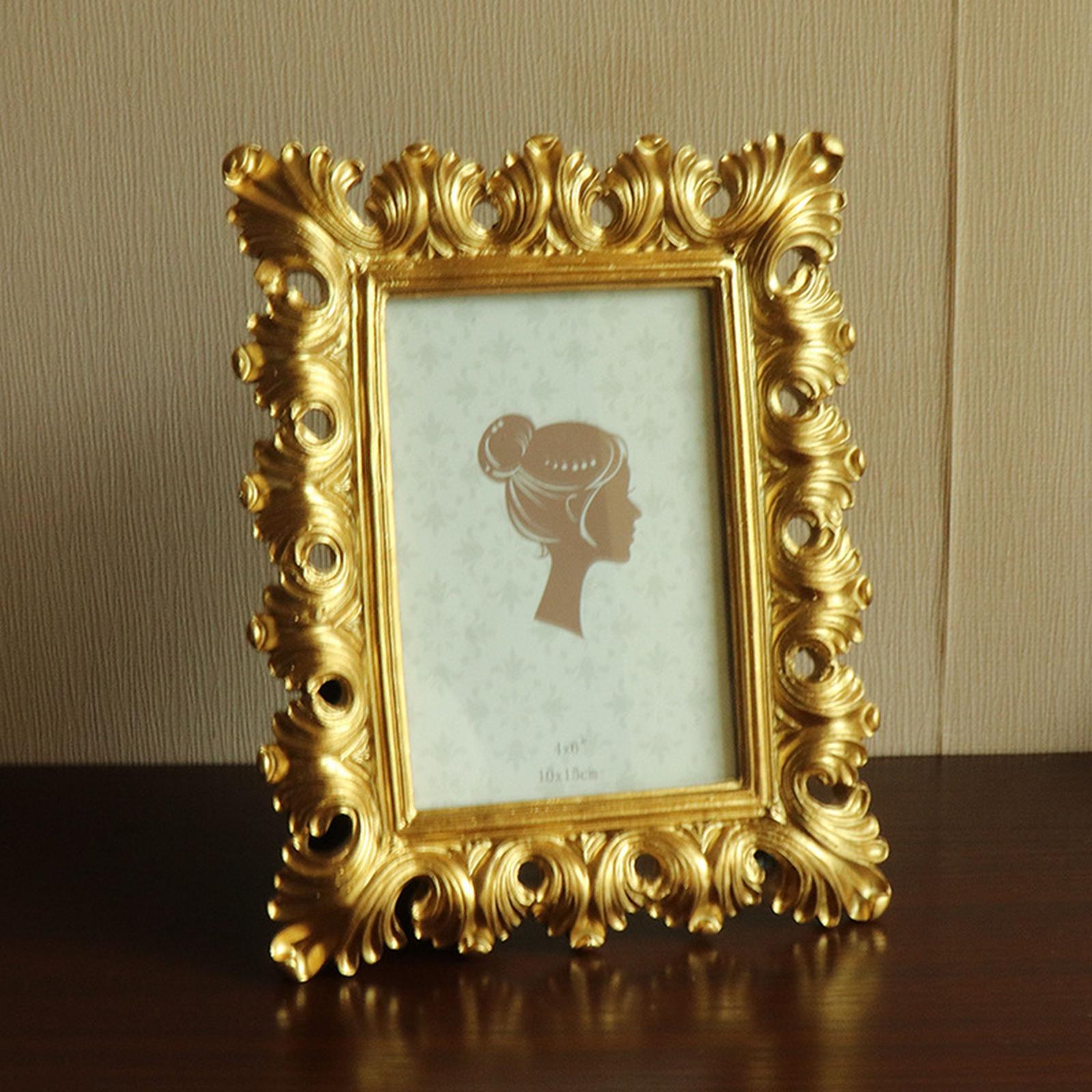 Photo Display Frame Tabletop Wall Hanging Polyresin Picture Display Gift Luxury Elegant for Ornament