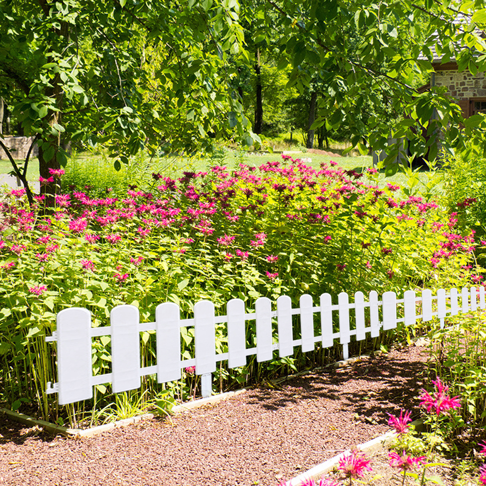 Grass Lawn White Edgings Path Panel Flowerbeds Plant Border Garden Fence Picket