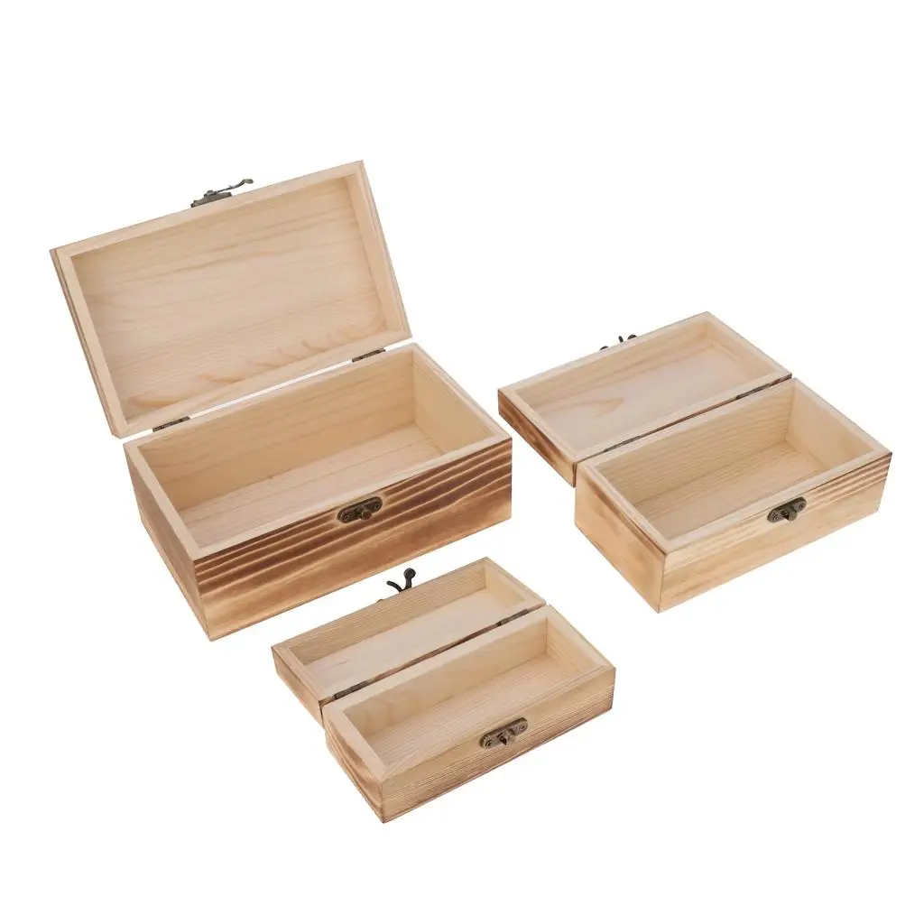 3pcs Wooden Jewelry Boxes Jewels Boxes Storage Trinkets Gifts Case