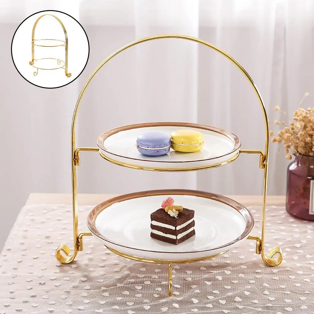Nordic Fruit Plate Rack Double Pastry Countertop Decoration