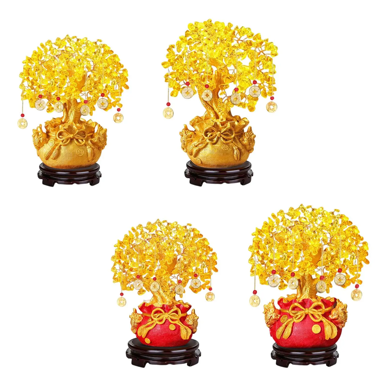 New Year Money Tree Bonsai Decoration Feng Shui Sculpture for New Year