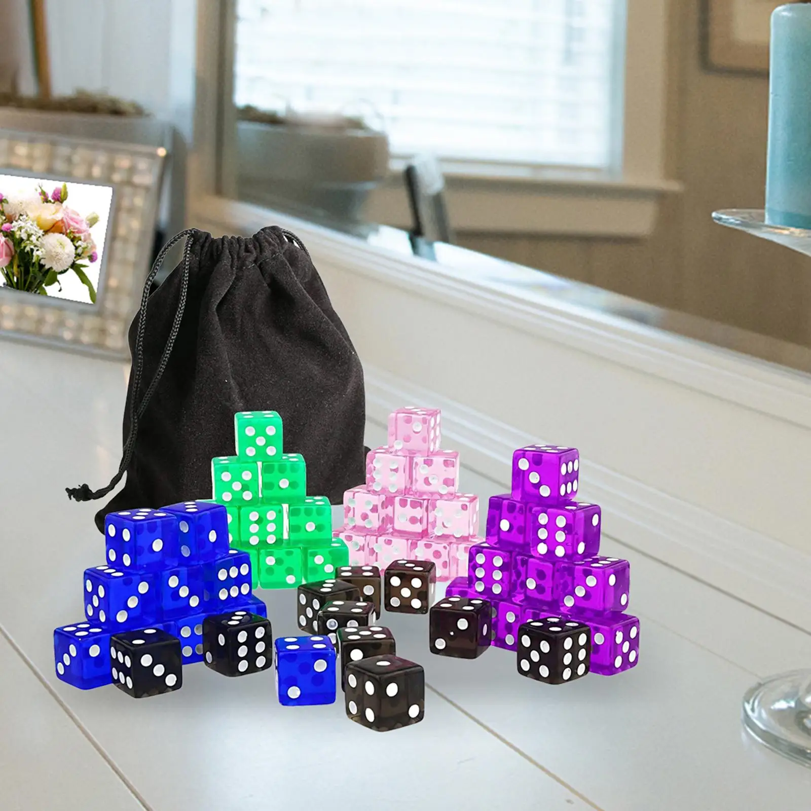 6 Sided Dices, Colored Dices, Math Counting Teaching Aids, Game Dices, Party Supplies