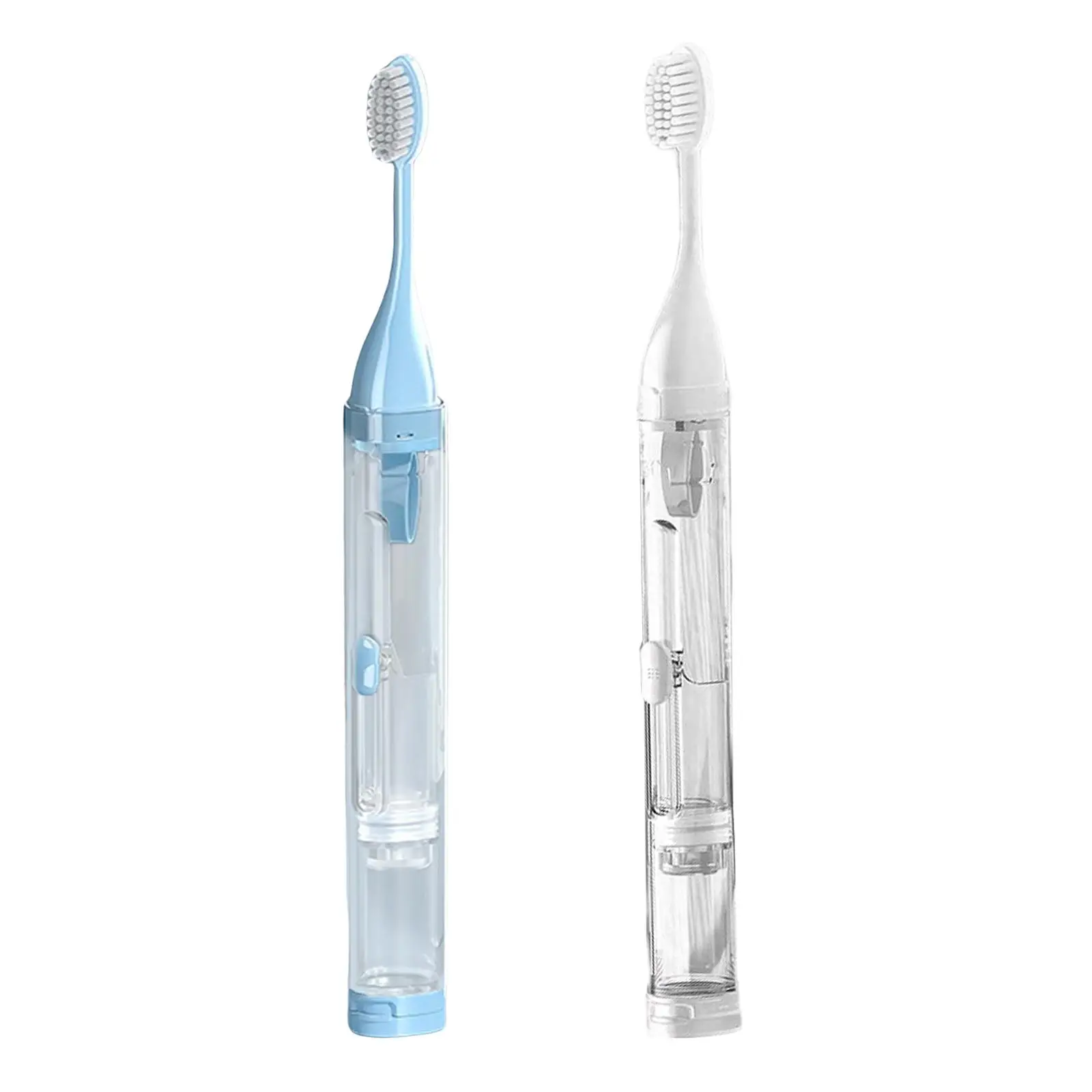 Portable Travel Toothbrush Set with Built in Toothpaste Tube Mini Size Folding Toothbrush for Holidays Backpacking School Travel