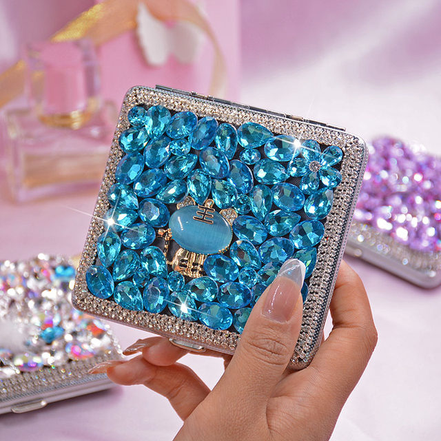 Women Girls Cigarette Case 85mm King Size (18-20 Capacity) Crystal Bling  Sturdy Cigarette Holder Box Cigar Protective Cover - AliExpress