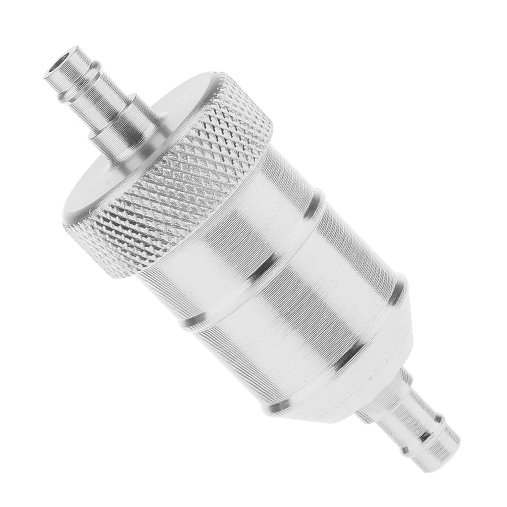 /4``6mm Inline Gas Fuel Filter for Motorcycle Dirt Bike ATV Silver