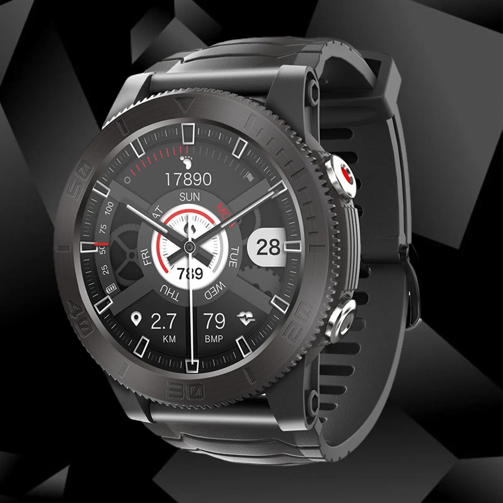 GPS Smart Watch Waterproof 1.32inch Screen Compass Multifunction for Outdoor