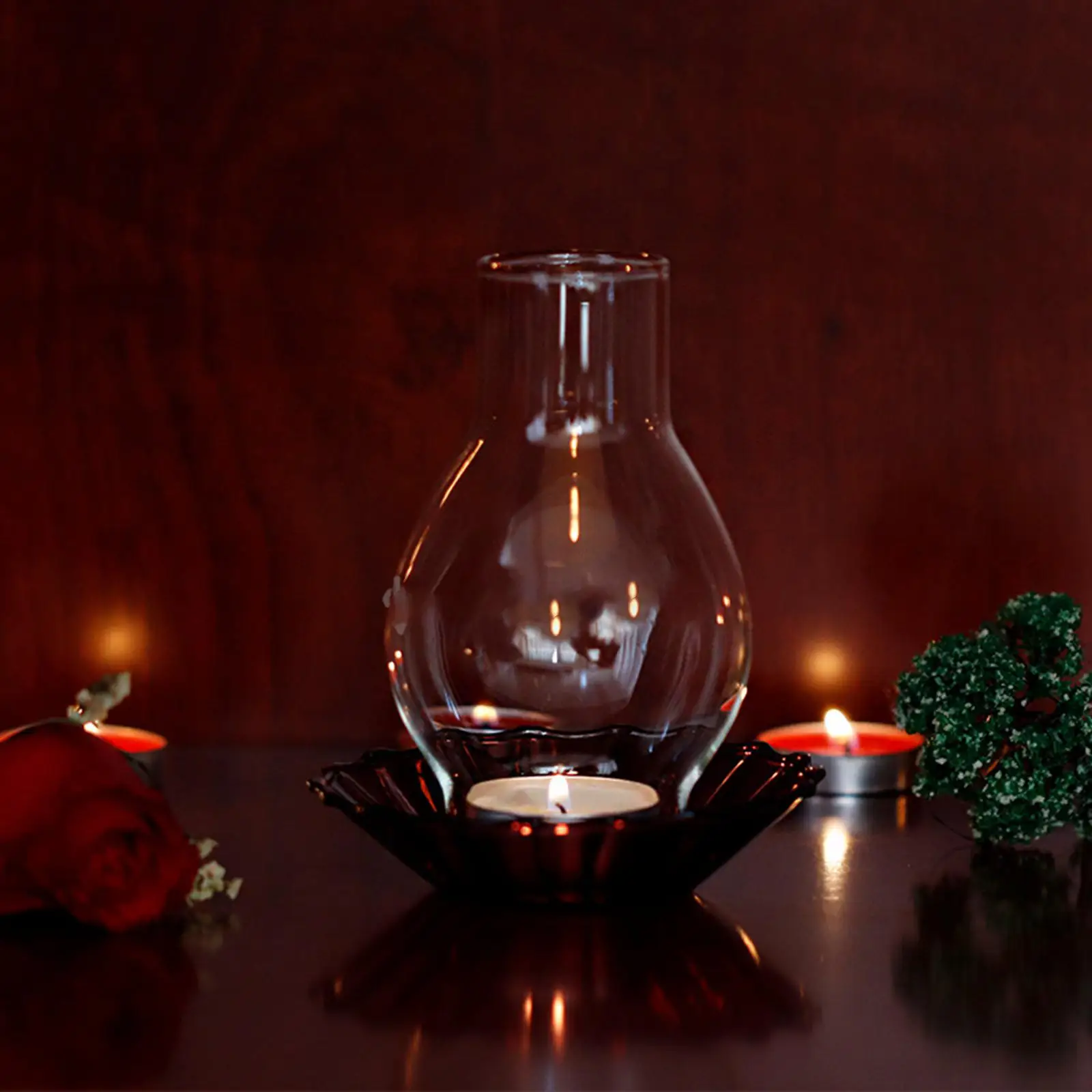 1 Set Windproof Candle Holder Candleholder Embellishment Candlestick Candle Cover Flower Vase Terrarium Planter