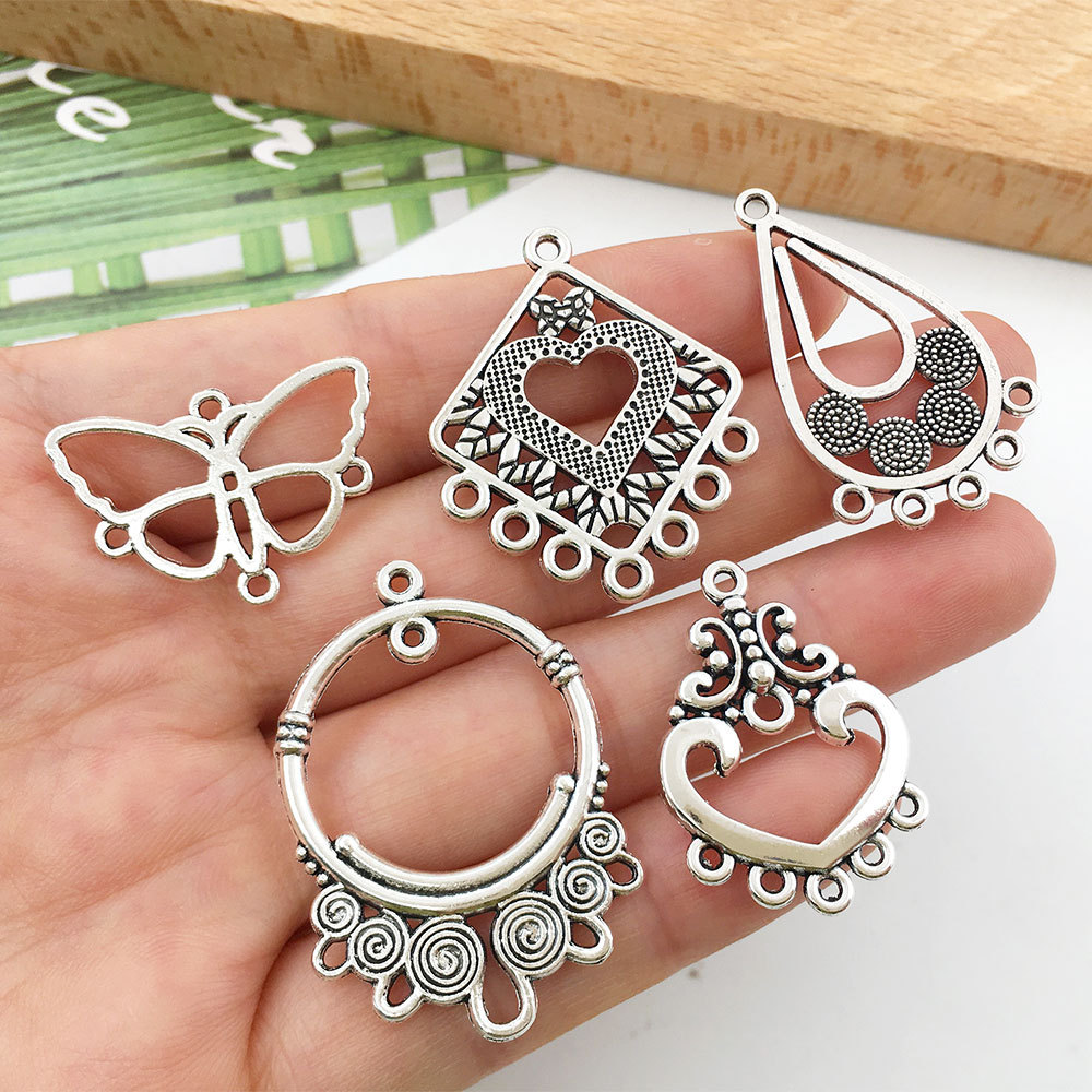 20PCS Retro Ethnische Hängenden Kopf Ohrringe Stecker Für Schmuck Machen Armband Halskette Verbindung Link DIY Zubehör Liefert – Detail 13