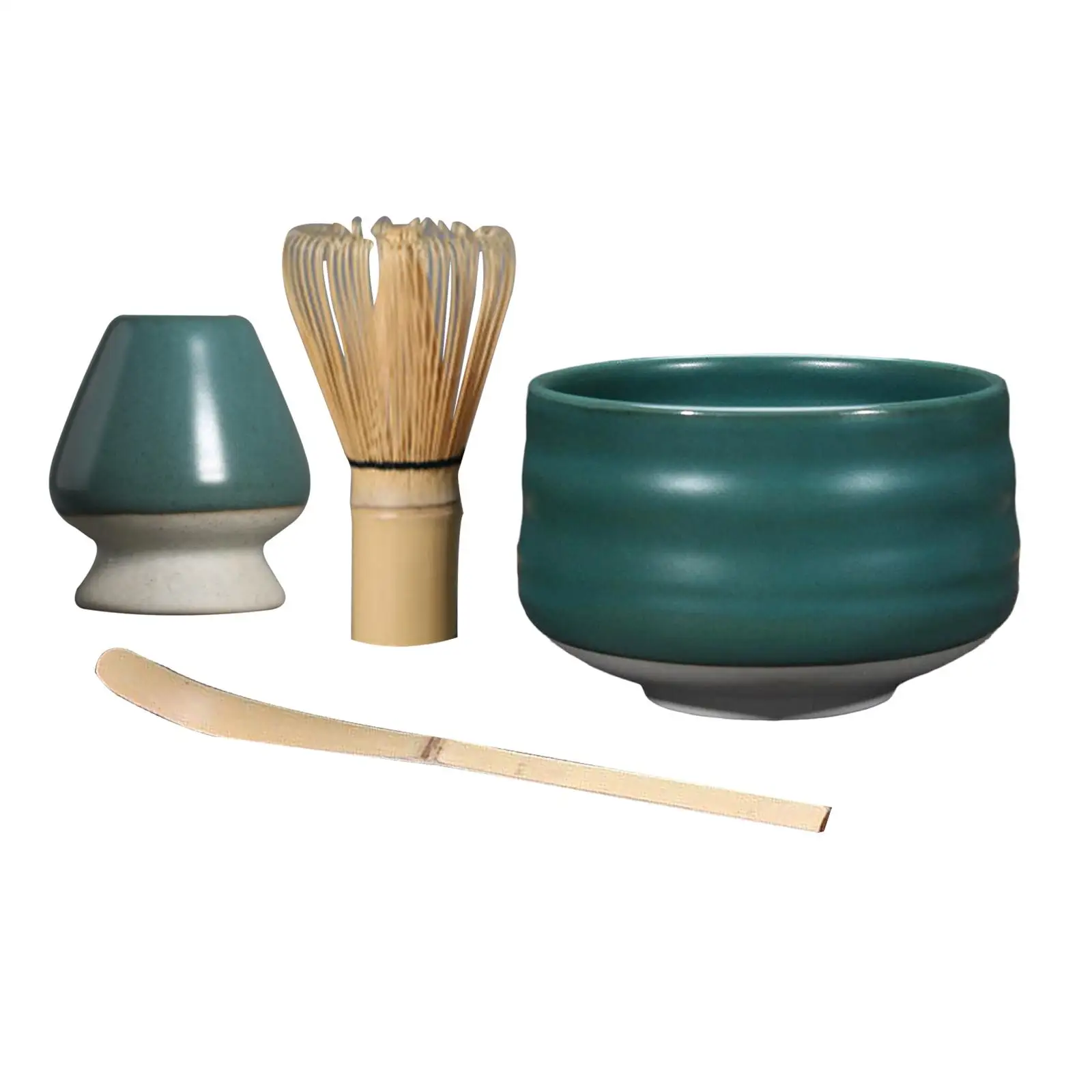 Japanese Ceremonial Tea Bowl Full Set Matcha Whisk Set with Accessories and Tools Bamboo Chasen Matcha Whisk Scoop and Holder