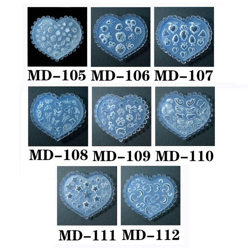8 Styles 3D Butterfly Embossing Nail Art Silicone Mold DIY Star Flower Angle Wing Pattern Nail Art Combination Decorative Mould