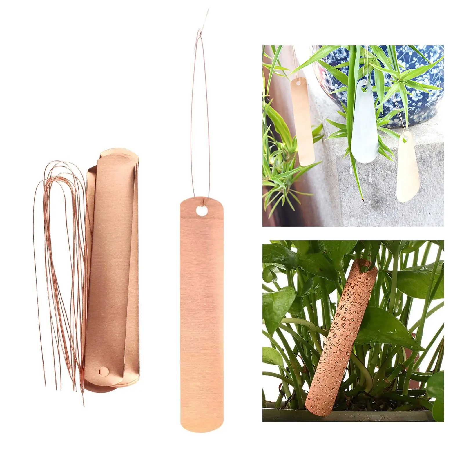 Copper  Labels Long Reusable Garden Tags Planting Marker with Ties