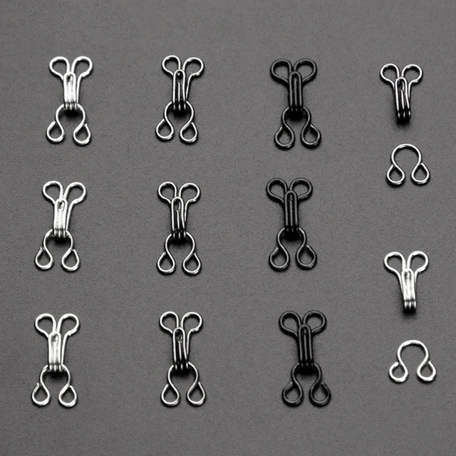 100Pcs Metal Snaps Sewing Hook Bra Metal Sewing Hooks Small Eye