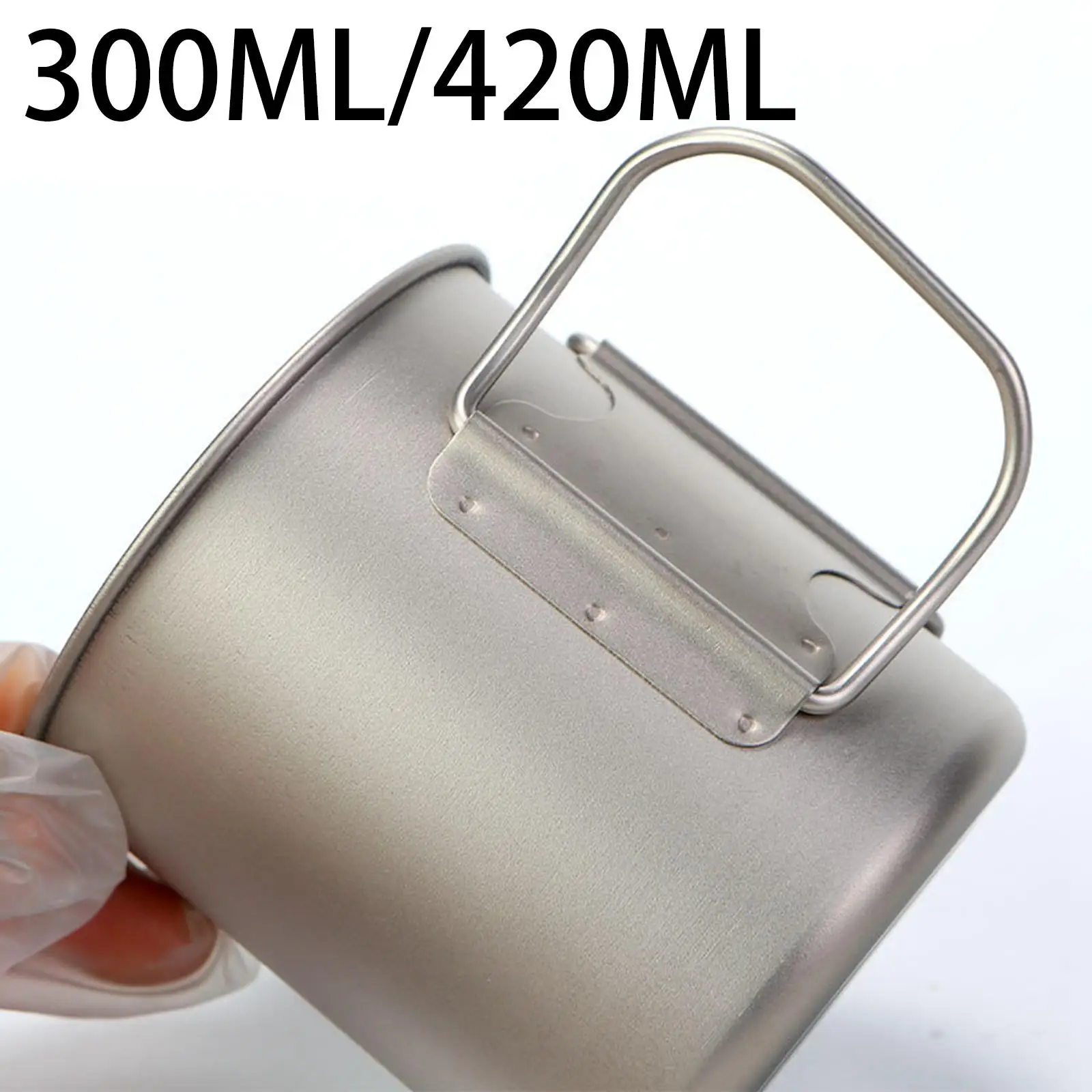 300ml/420ml Camping Tea Mug Drinkware Titanium Cup for Indoor Outdoor Picnic