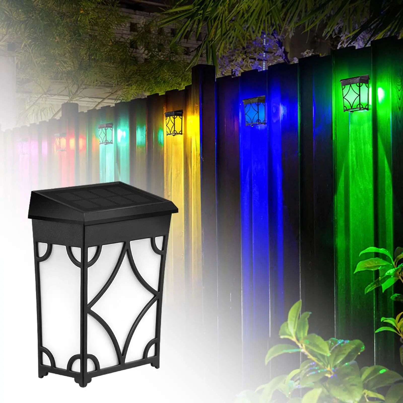 Solar Fence Light Solar Powered Wall Lights IP65 Waterproof for Stair Patio