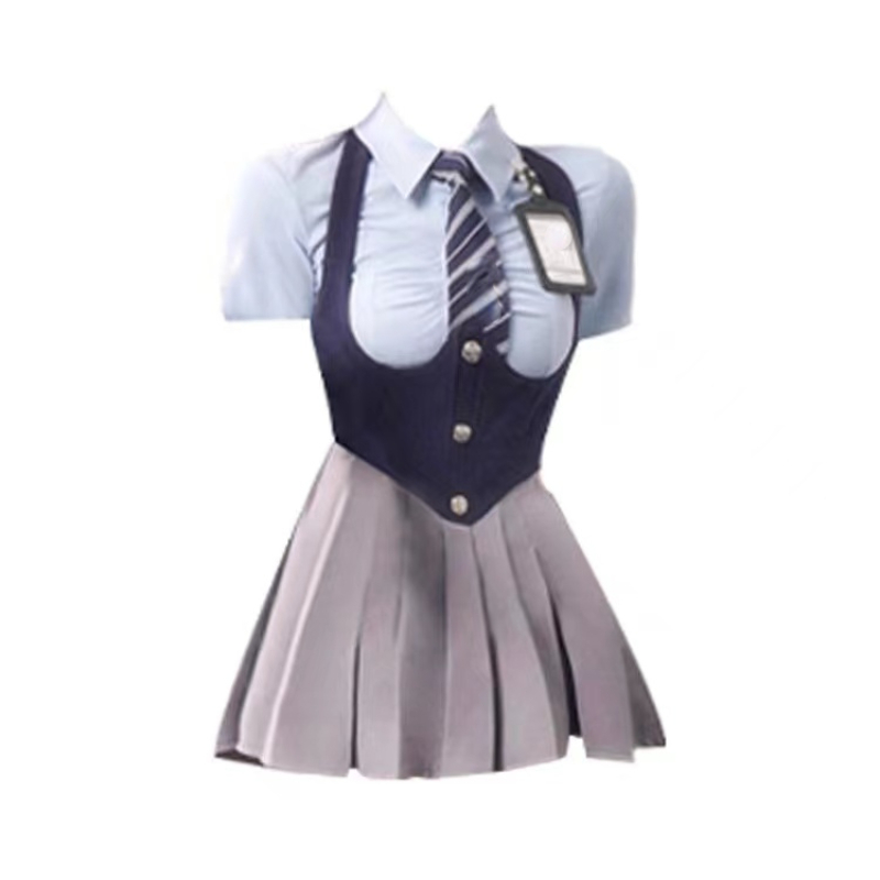 cintura alta para meninas, uniforme JK, camisa