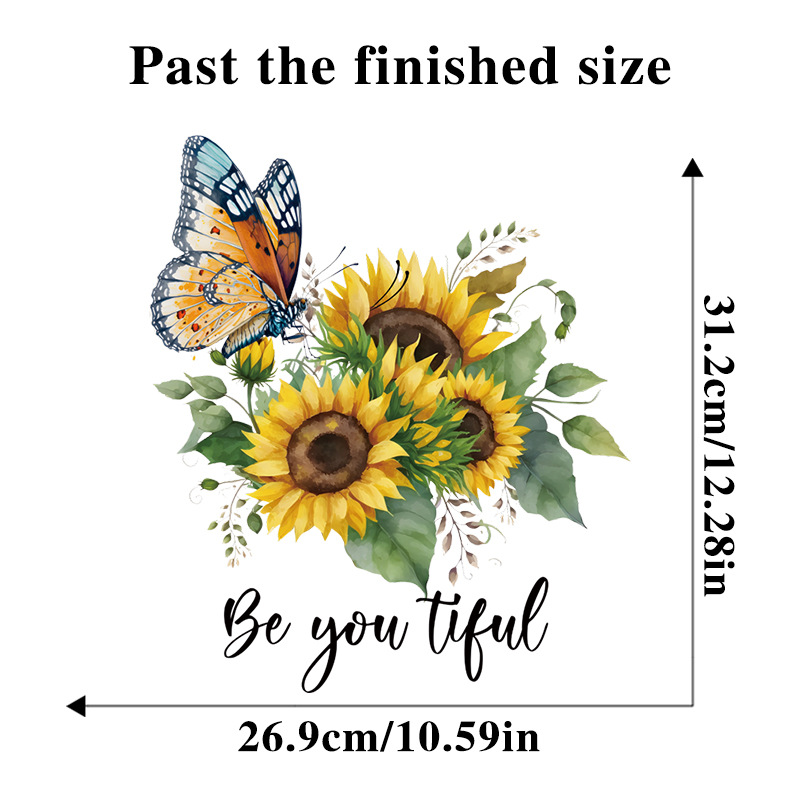 Description Picture 3 of item1pcs Plants Flowers Sunflowers Butterflies Wall Stickers Toilet Sticker Bathroom Toilet Cover Refrigerator Sticker Wc Decoration