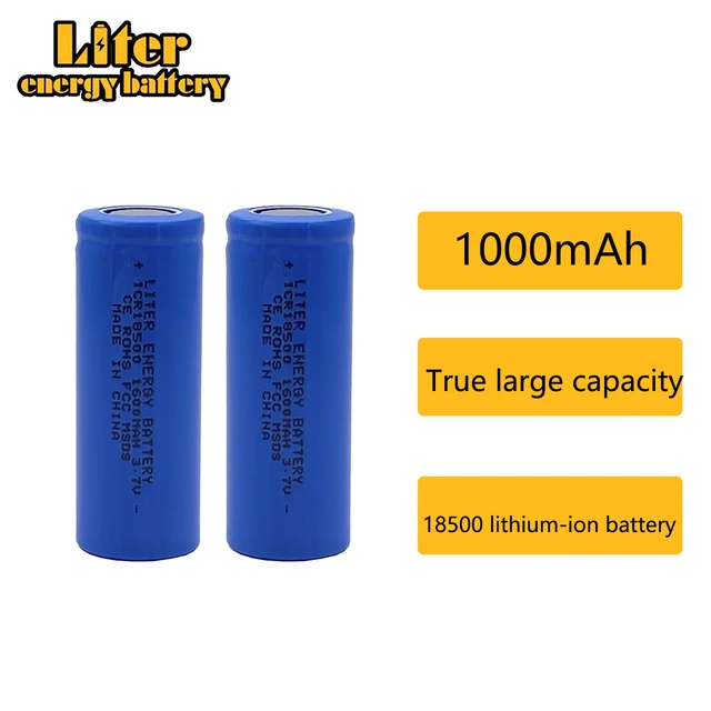 充電式リチウムイオン電池,18500リットル,3.7V,1600mAh 