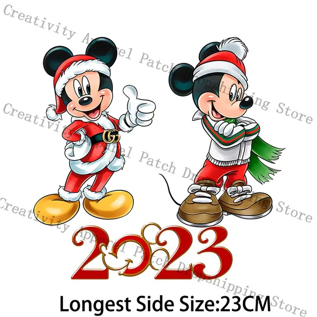 4 INCH Disney Iron on Patch-embroidered Disney Patches-mickey Minnie Mouse  Patch-disney Personalized Gift-disney Christmas-christmas Gift 