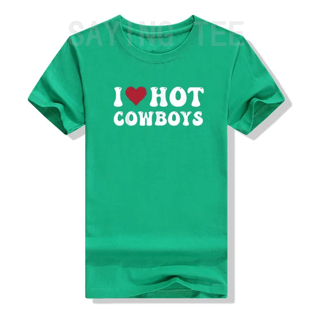 I Love Hot Cowboys I-Heart-Cowboys Funny Country Western T-Shirt