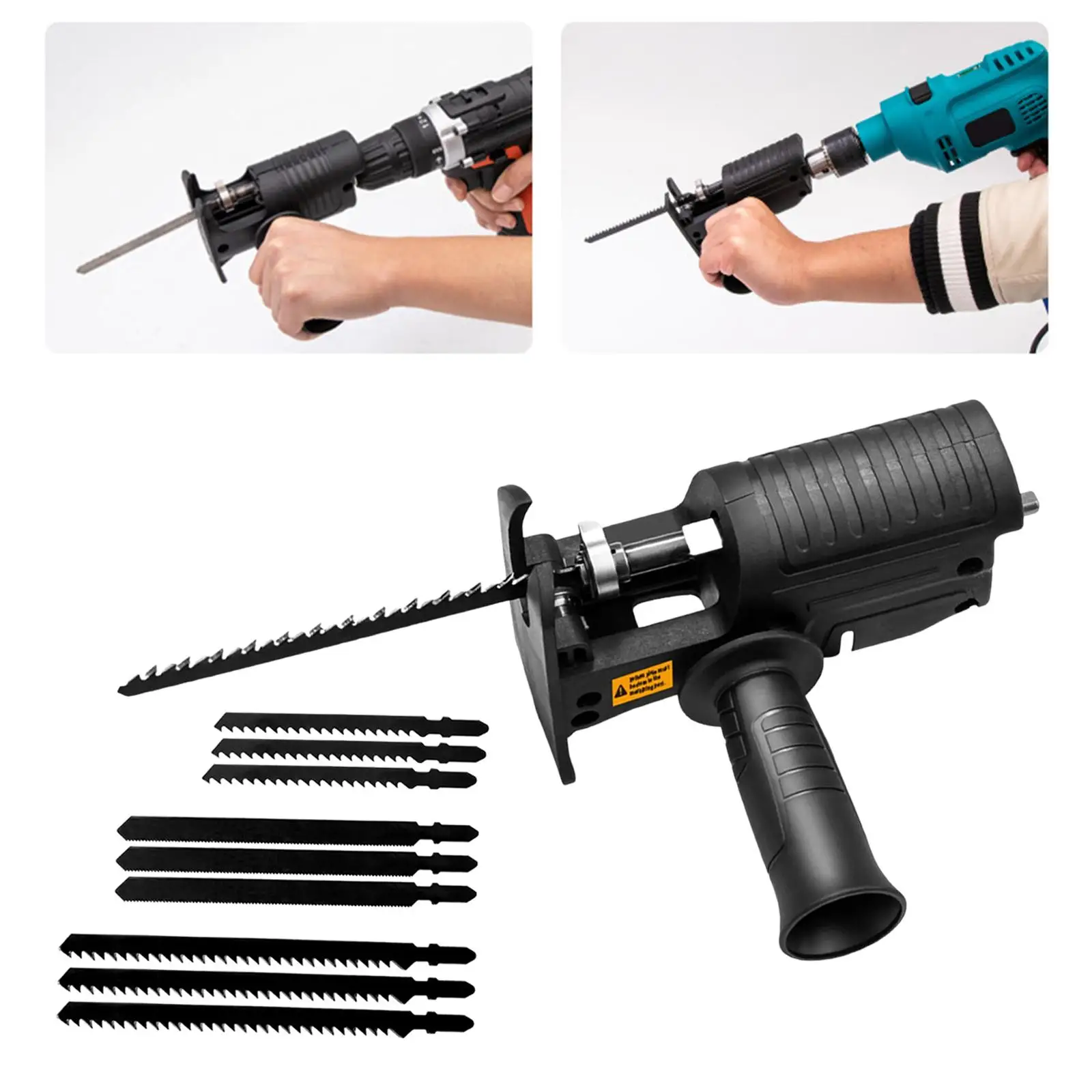 Portable Electric Drill Adapter Woodworking Cutting Tool with 9Pcs Sawblade